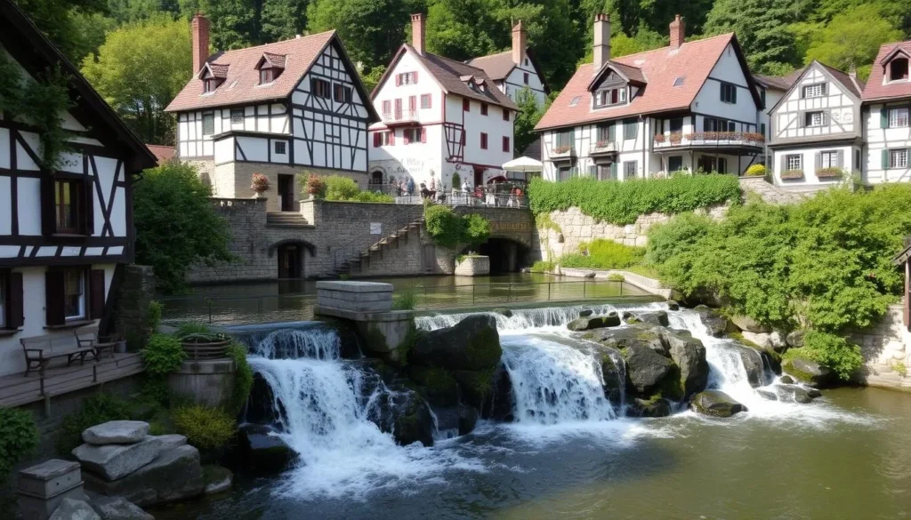 Röttle Village with its waterfall and old mill