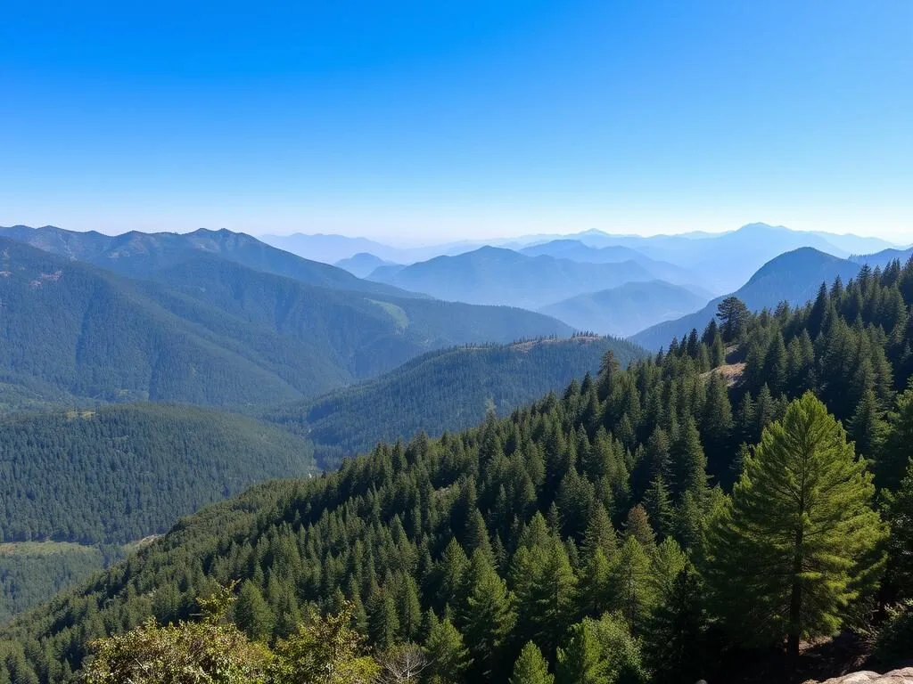 Scenic view of Thandiani hill station with mountains and forests