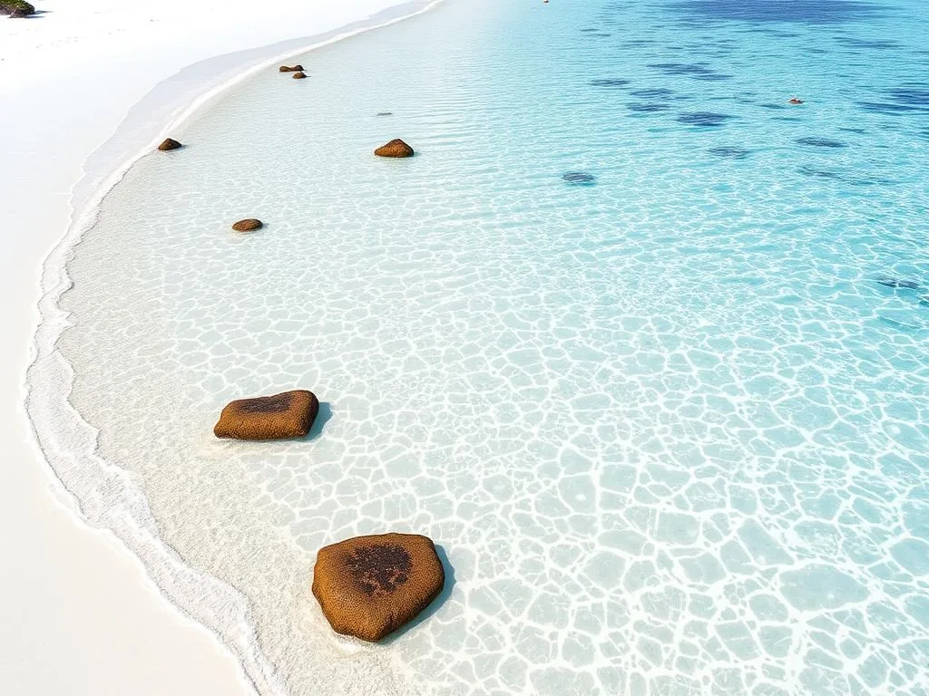 Secluded Paradise Beach with limestone formations and clear waters Secluded Paradise Beach with limestone formations and clear waters