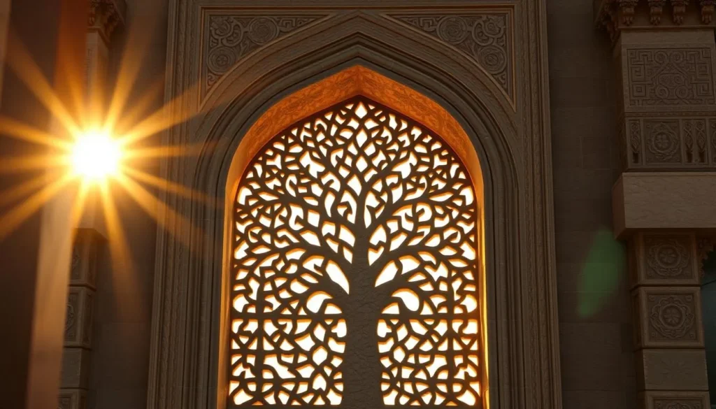 Sidi Saiyyed Mosque in Ahmedabad featuring the famous intricate jali (stone lattice) window with the tree of life pattern Sidi Saiyyed Mosque in Ahmedabad featuring the famous intricate jali (stone lattice) window with the tree of life pattern