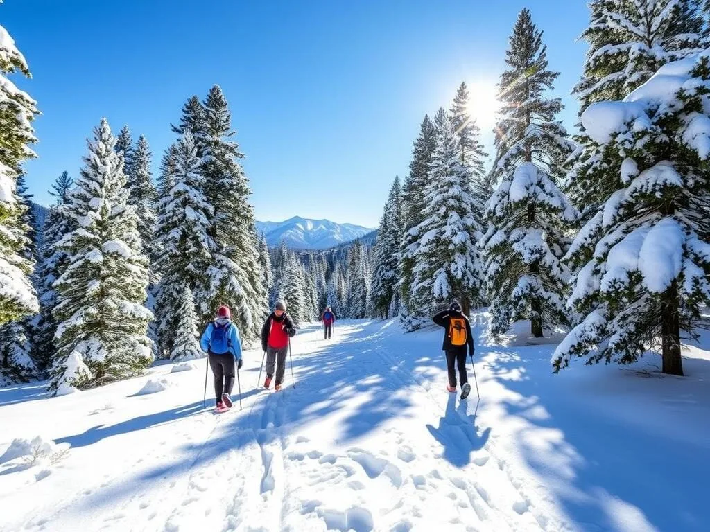 Snowshoers exploring a trail on Big Bear (East Shore), California: Best Things to Do - Top Picks