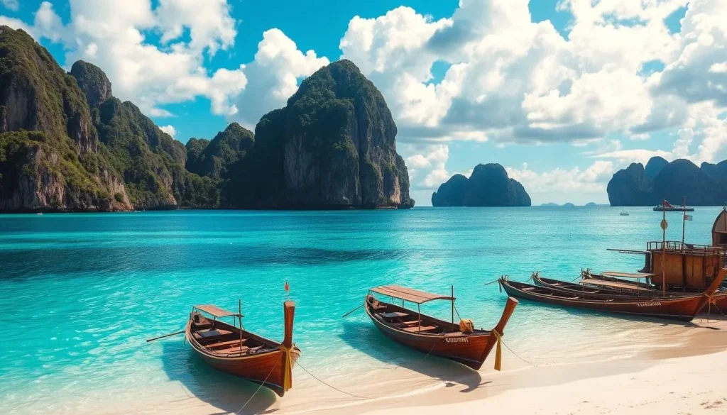 Stunning limestone formations and white sand beaches of Caramoan Islands in Bicol, Philippines with turquoise waters and traditional Filipino boats Stunning limestone formations and white sand beaches of Caramoan Islands in Bicol, Philippines with turquoise waters and traditional Filipino boats