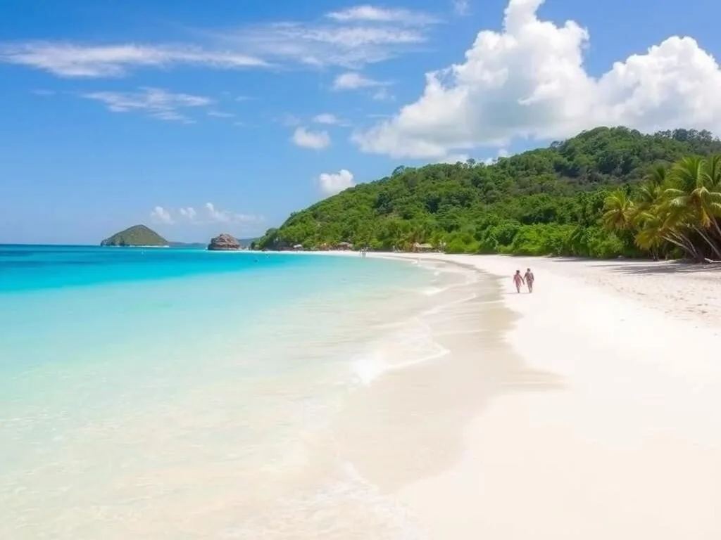 Sukuji Beach on Ishigaki Island with shallow turquoise water and white sand Sukuji Beach on Ishigaki Island with shallow turquoise water and white sand
