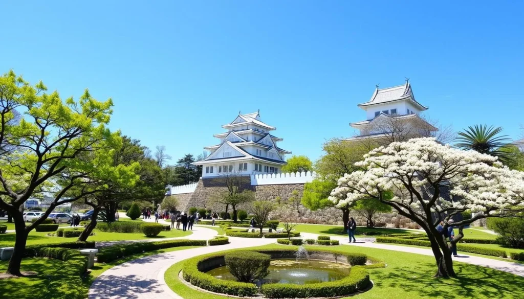 Sumpu Castle Park in Shizuoka City with traditional Japanese architecture and beautiful gardens Sumpu Castle Park in Shizuoka City with traditional Japanese architecture and beautiful gardens