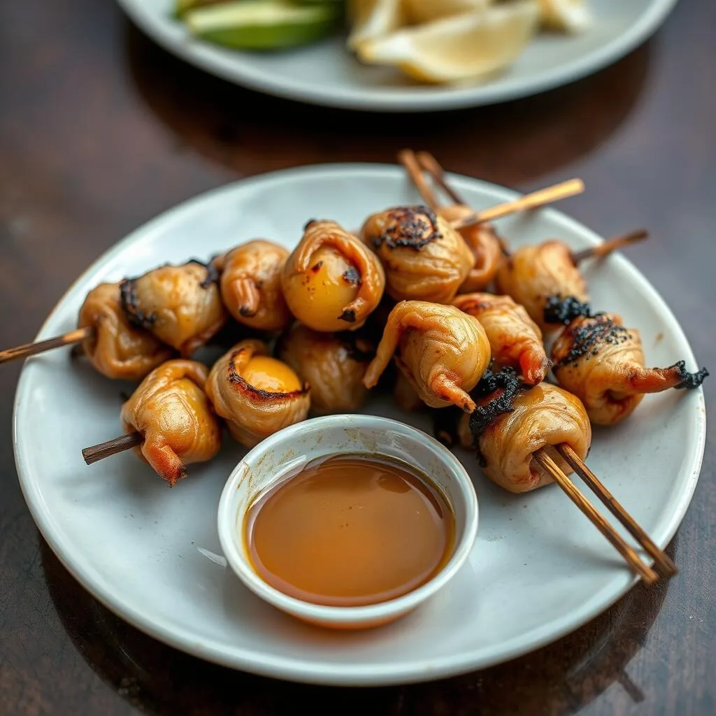 Taguangkan - chicken womb skewers, a Bantayan Island specialty Taguangkan - chicken womb skewers, a Bantayan Island specialty