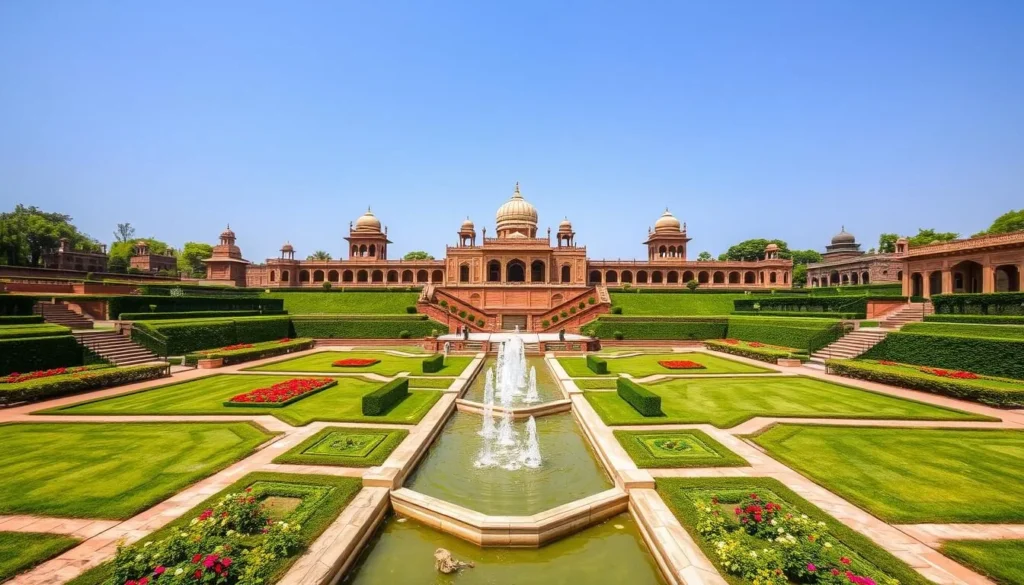 Terraced gardens and fountains at Shalimar Gardens in Lahore