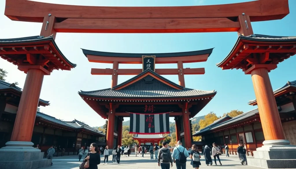 The grand torii gate at Izumo Taisha shrine The grand torii gate at Izumo Taisha shrine