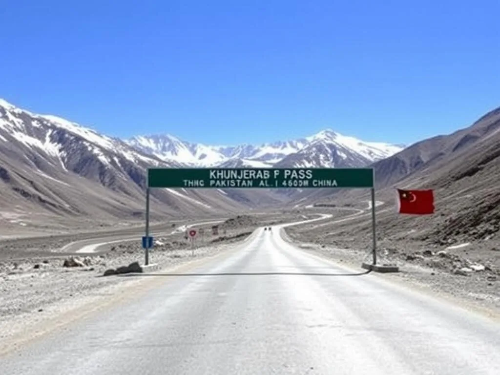 The high-altitude Khunjerab Pass border crossing between Pakistan and China