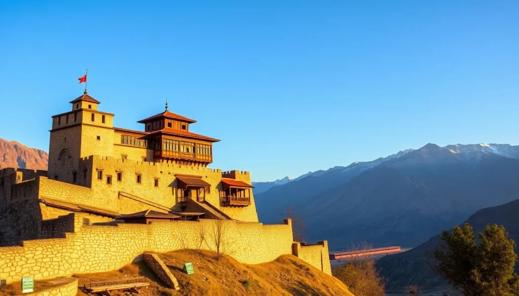 The historic Baltit Fort perched on a hill overlooking Hunza Valley