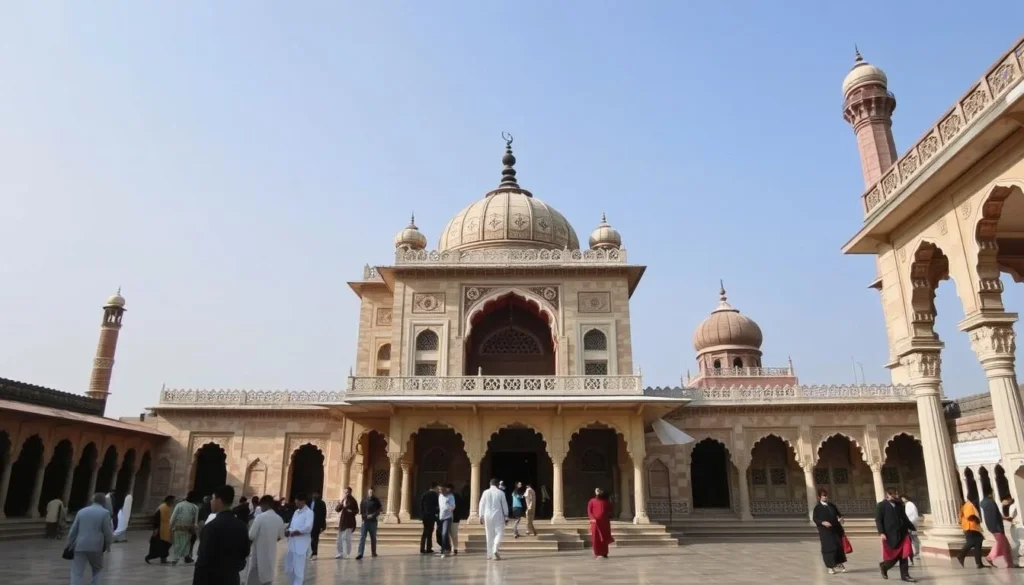 The historic Shrine of Bahauddin Zakariya with devotees visiting the sacred site The historic Shrine of Bahauddin Zakariya with devotees visiting the sacred site