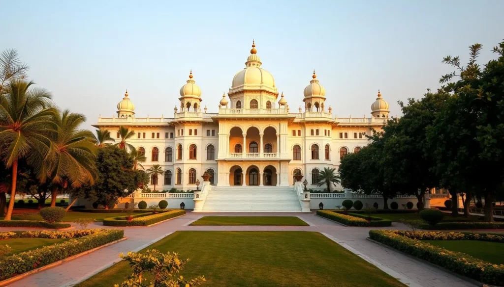 The magnificent Noor Mahal palace in Bahawalpur Pakistan with its Italian architectural style and beautiful gardens