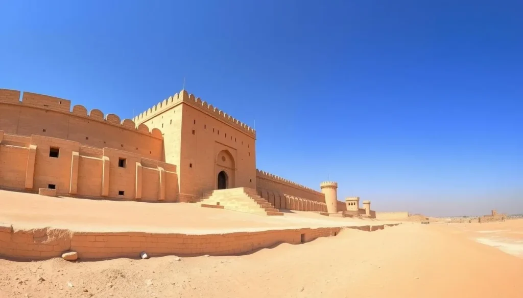 The majestic Derawar Fort in the Cholistan Desert near Multan with its impressive bastions The majestic Derawar Fort in the Cholistan Desert near Multan with its impressive bastions