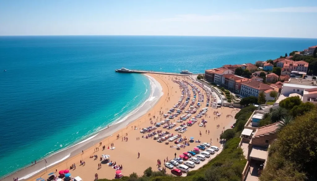The picturesque beaches of the French Riviera during summer