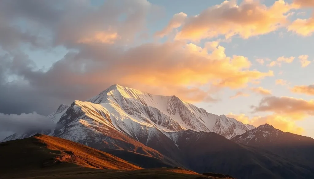 Tirich Mir mountain peak visible from Chitral valley, Pakistan