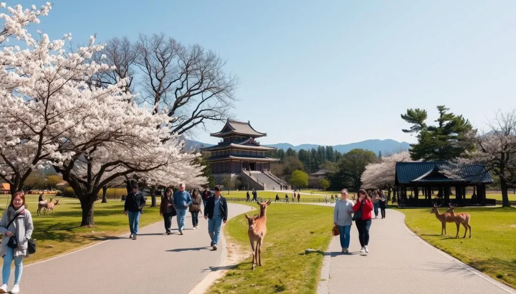 Tourist following one-day itinerary route through Nara City Japan Tourist following one-day itinerary route through Nara City Japan