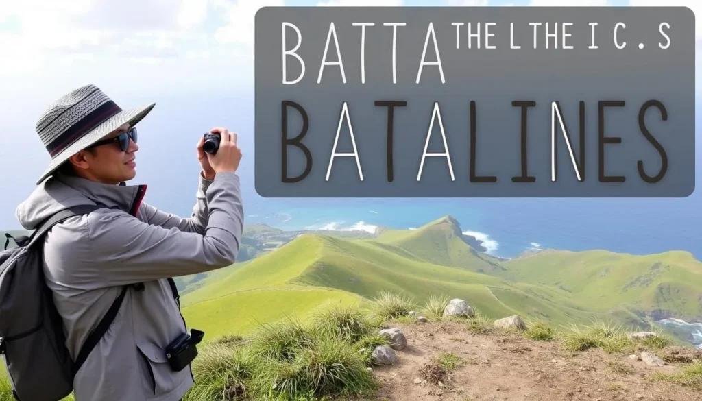 Tourist taking photos of Batanes landscape with proper gear