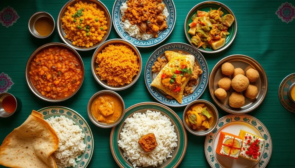 Traditional Bangladeshi food spread with various dishes from Jamalpur
