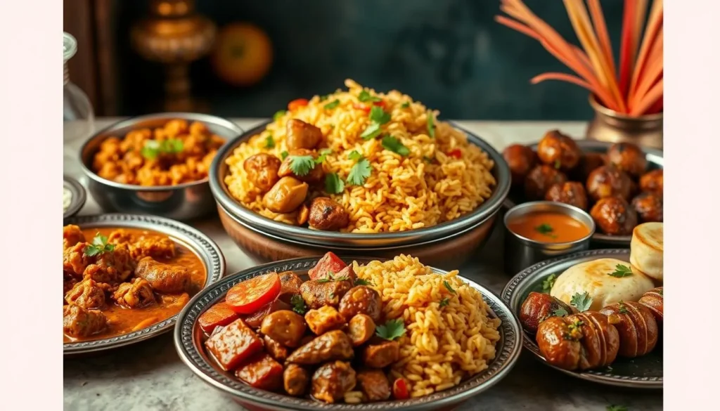 Traditional Bhopali cuisine featuring Bhopali Gosht Korma and Biryani Traditional Bhopali cuisine featuring Bhopali Gosht Korma and Biryani