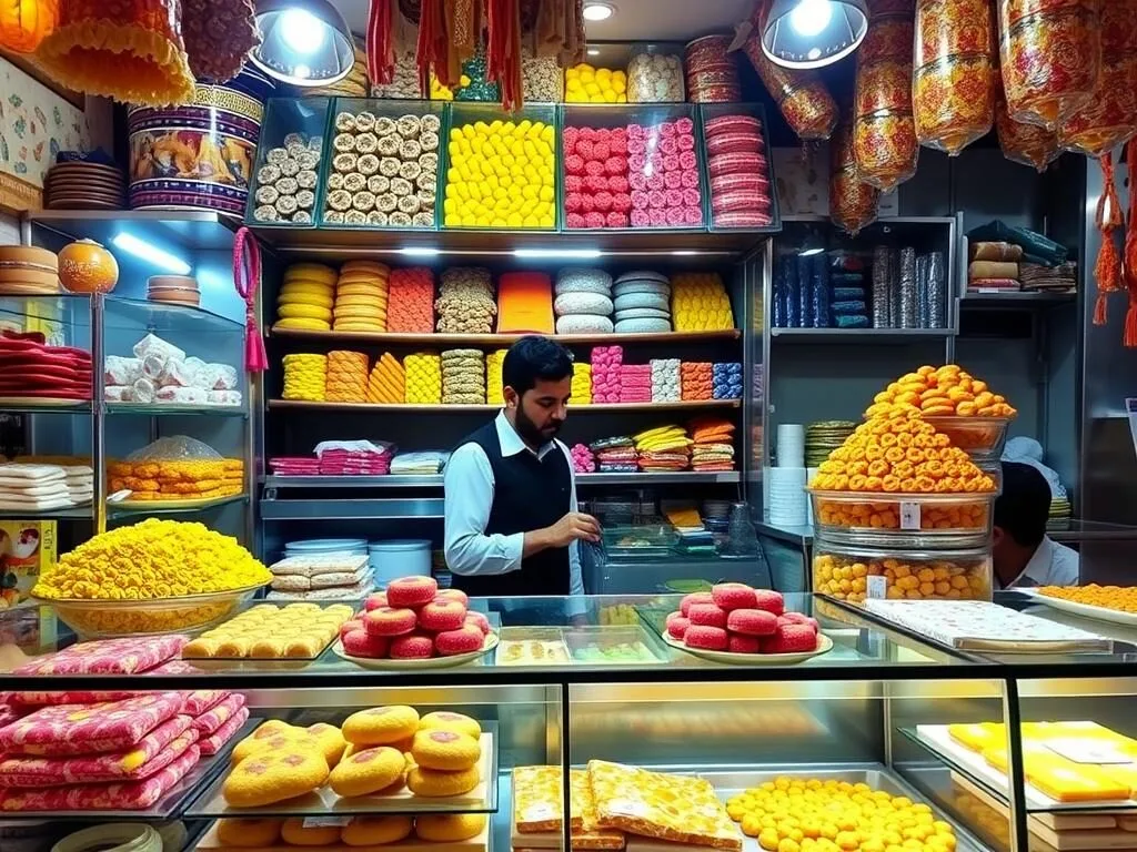 Traditional Gujranwala sweets and desserts at a local shop