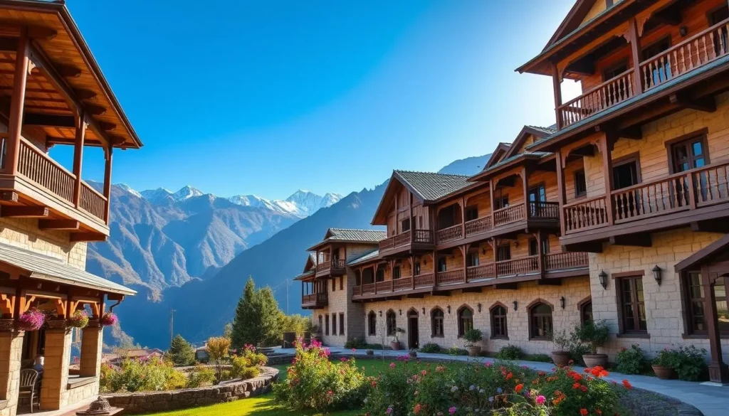 Traditional Hunza hotel with mountain views in Karimabad