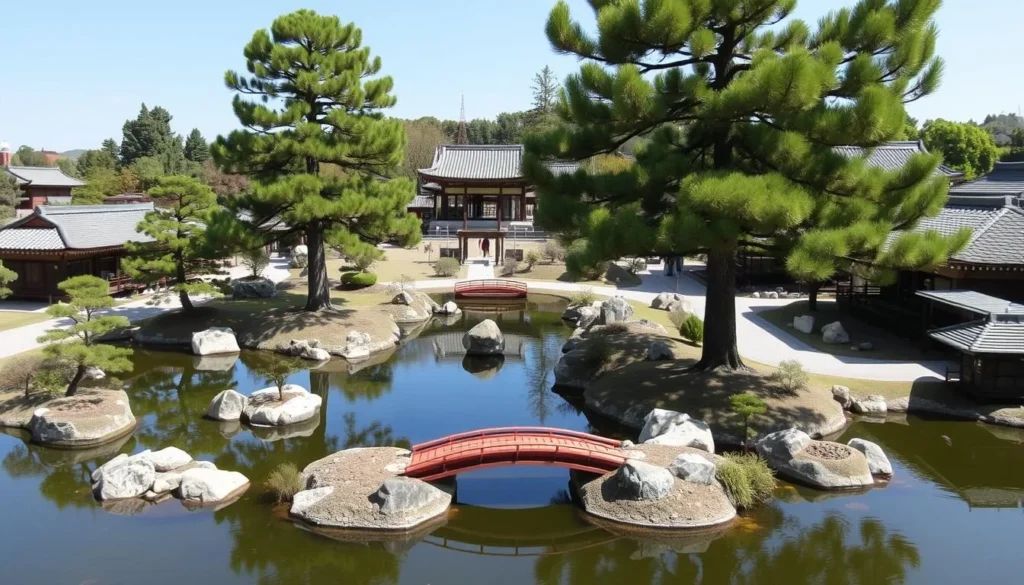 Traditional Japanese landscape at Isuien Garden in Nara Traditional Japanese landscape at Isuien Garden in Nara