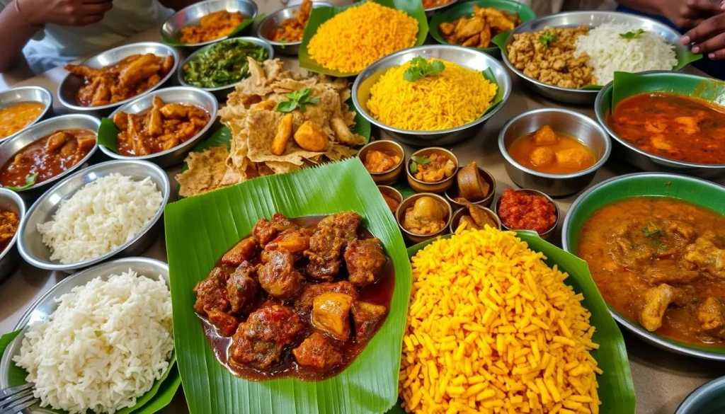 Traditional Mezban feast from Chittagong region