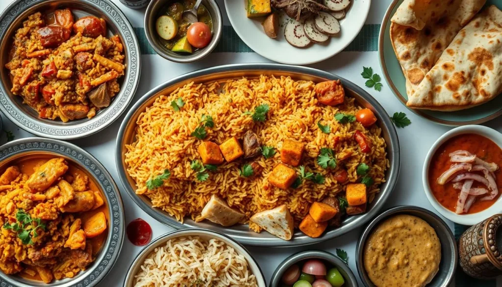 Traditional Pakistani dishes including Biryani, Siri Paye, and other local specialties from Faisalabad