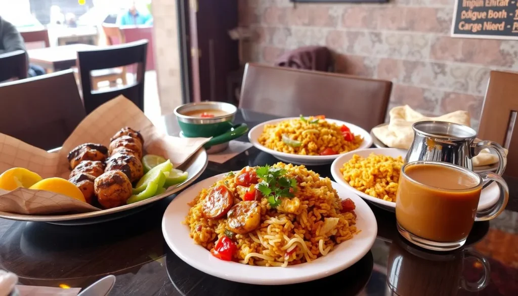 Traditional Pakistani dishes served at a local restaurant in Abbottabad