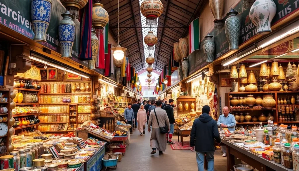 Traditional Persian bazaar in Karaj with vibrant stalls and local goods