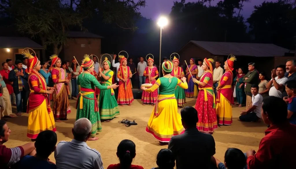 Traditional Tharu cultural dance performance near Bardiya National Park