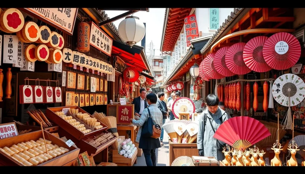 Traditional crafts and souvenirs at Miyajima Omotesando Shopping Street Traditional crafts and souvenirs at Miyajima Omotesando Shopping Street