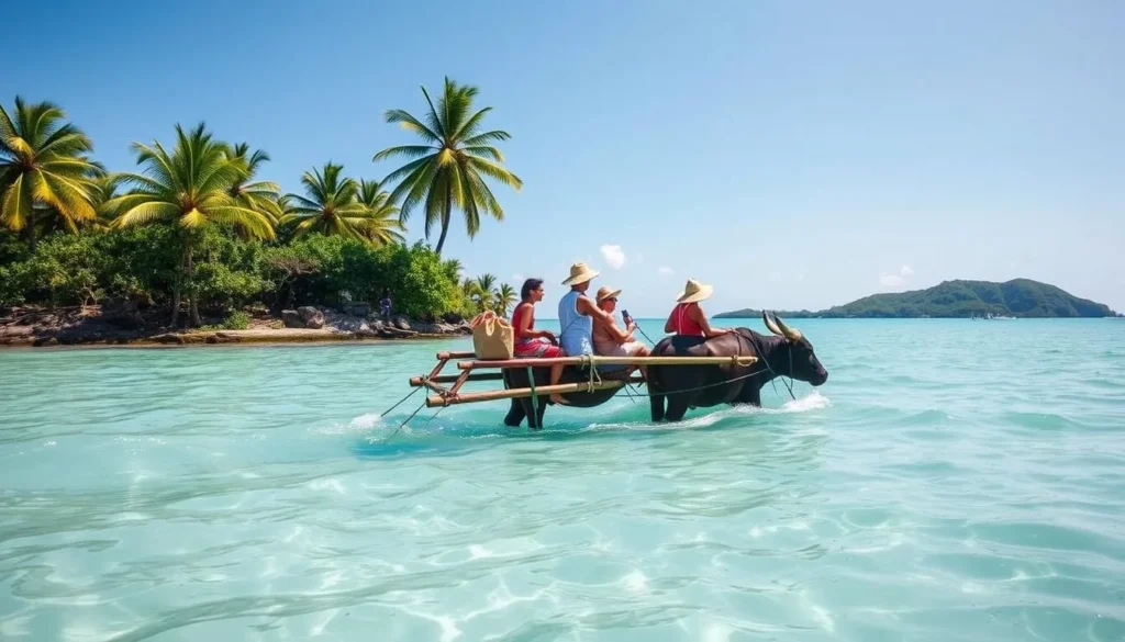 Traditional water buffalo cart on Yubu Island near Iriomote