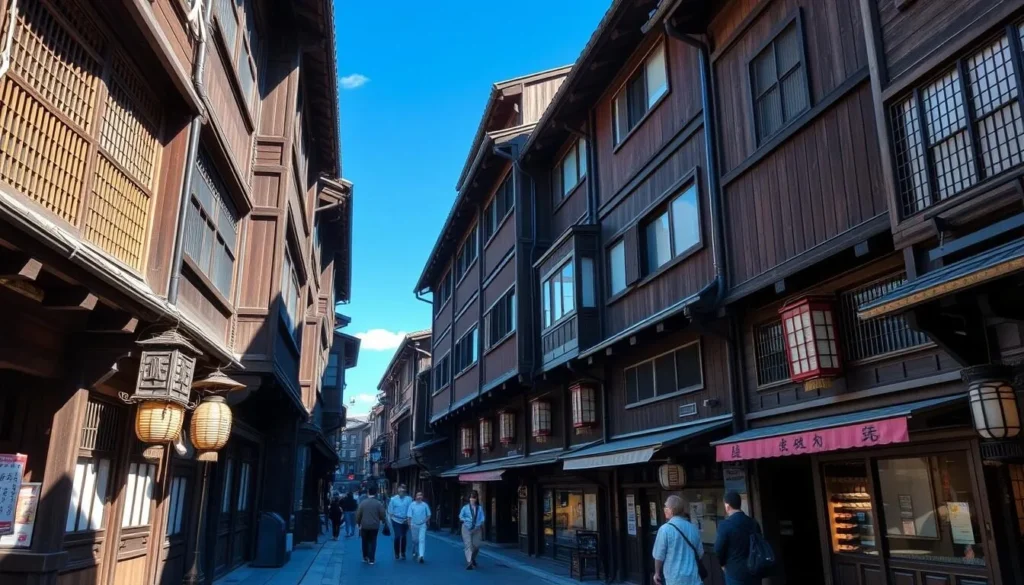 Traditional wooden merchant houses along Sanmachi Suji (Old Town) in Takayama, one of the best things to do in Takayama Japan