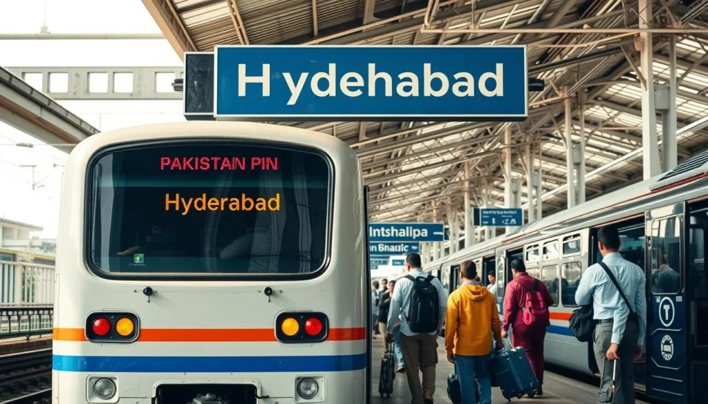 Transportation options to reach Hyderabad Pakistan including trains and buses