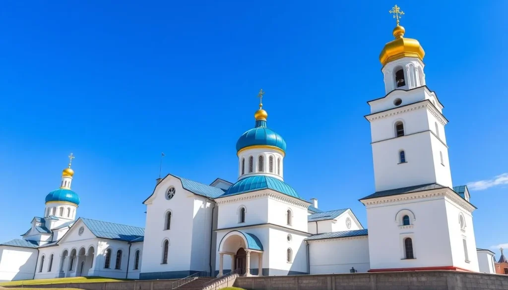 Trinity Lavra of St. Sergius monastery in Sergiev Posad with golden domes Trinity Lavra of St. Sergius monastery in Sergiev Posad with golden domes