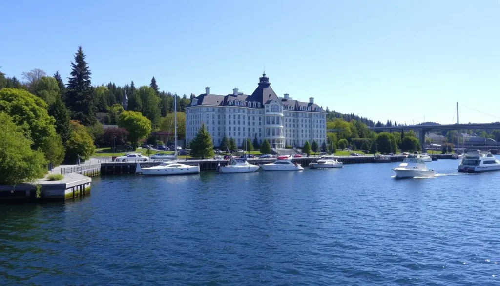 Victoria BC harbor with Fairmont Empress Hotel