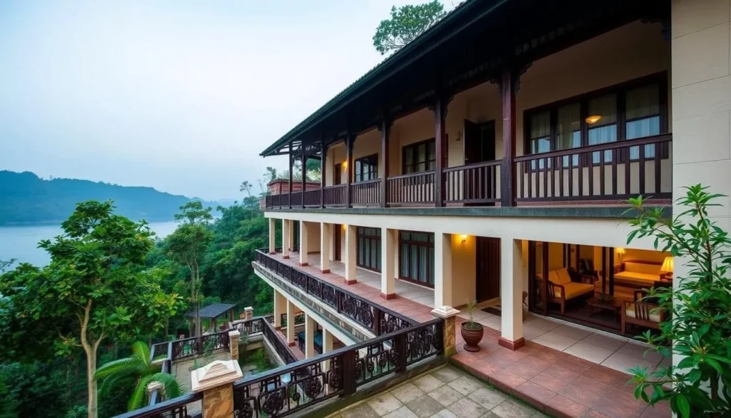 View of accommodation options near Kaptai National Park showing forest rest houses and hotels View of accommodation options near Kaptai National Park showing forest rest houses and hotels