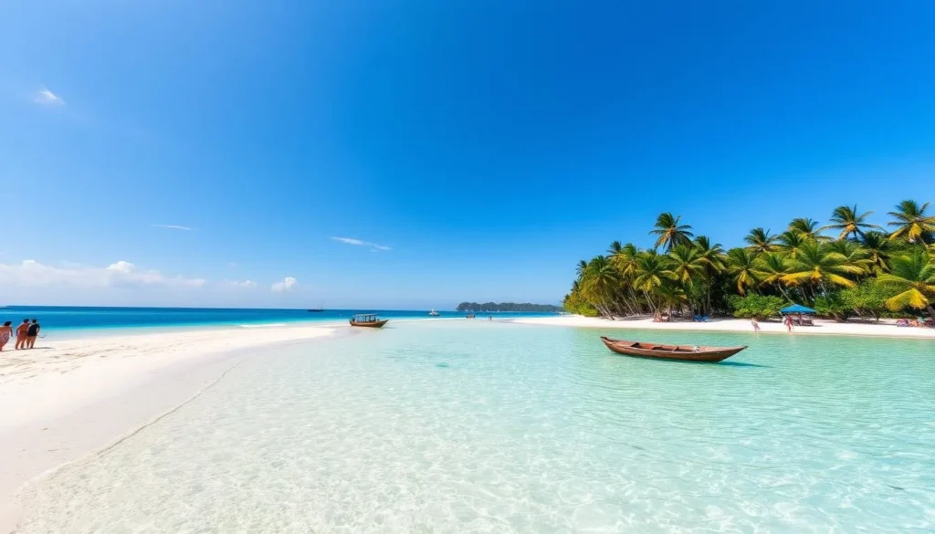 White sand beach with crystal clear turquoise water at Alona Beach, Panglao Island White sand beach with crystal clear turquoise water at Alona Beach, Panglao Island