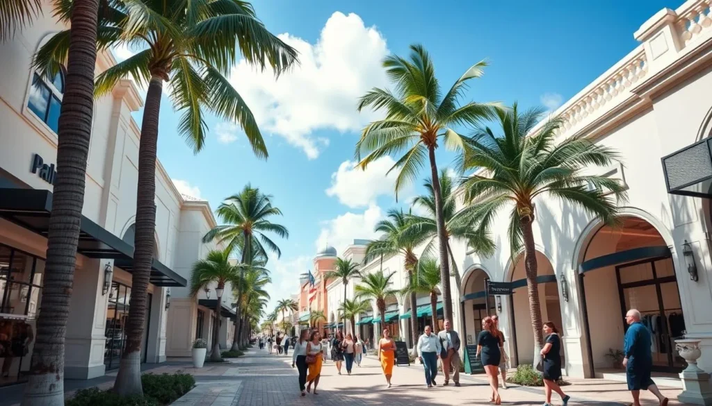 Worth Avenue luxury shopping district in Palm Beach Worth Avenue luxury shopping district in Palm Beach