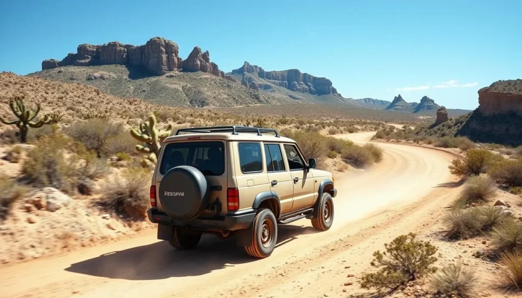 4WD vehicle navigating the rugged dirt roads of Washington Slagbaai National Park