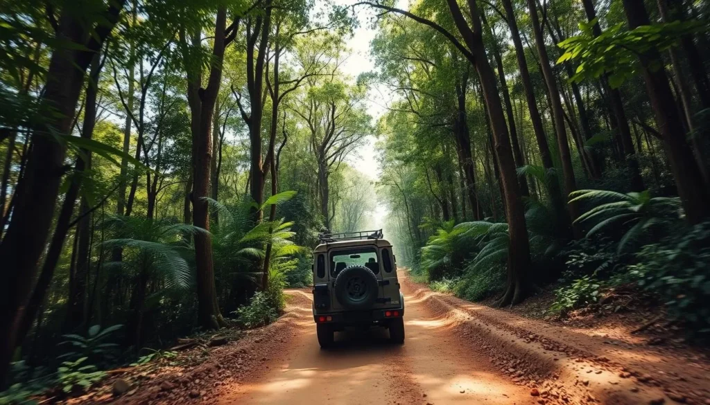 4WD vehicle on a forest trail in Alas Purwo National Park