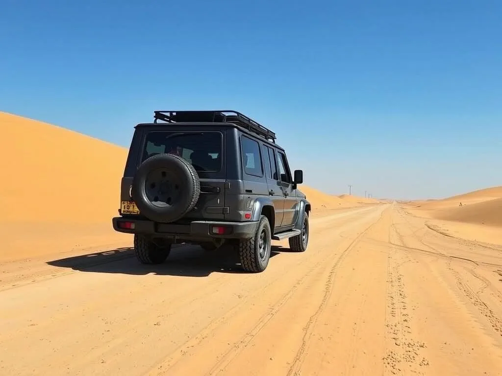 4x4 vehicle driving on desert roads near Dukhan