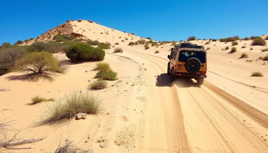4x4 vehicle driving through La Guajira desert terrain