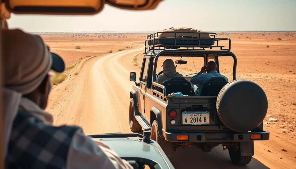4x4 vehicle driving through Somali landscape, essential for travel in Somalia, Somalia best things to do 4x4 vehicle driving through Somali landscape, essential for travel in Somalia, Somalia best things to do