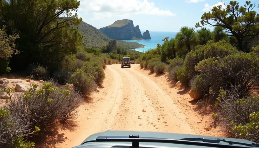 4x4 vehicle navigating the terrain near Two Foot Bay National Park