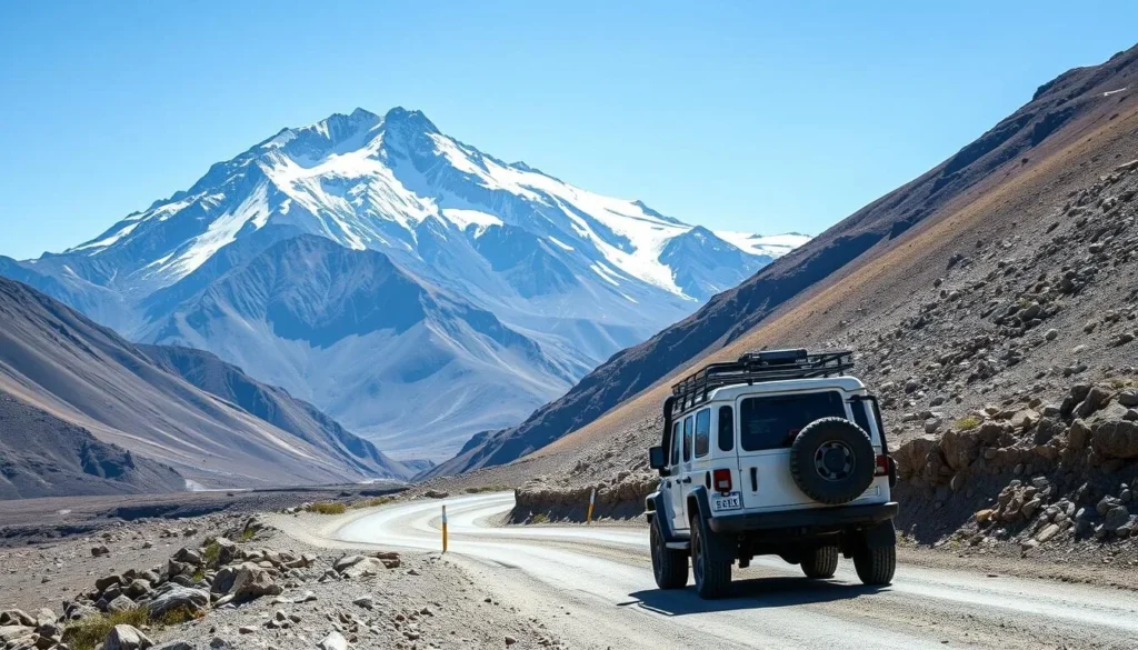 4x4 vehicle on the road to Cerro Provincia trailhead