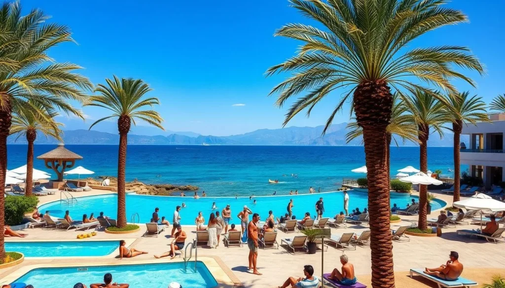 A beach club in Jounieh with swimming pools, lounge areas, and direct access to the Mediterranean Sea A beach club in Jounieh with swimming pools, lounge areas, and direct access to the Mediterranean Sea