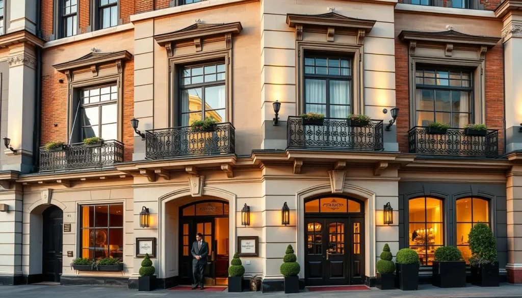 A boutique hotel in Leicester's city center with elegant facade and welcoming entrance