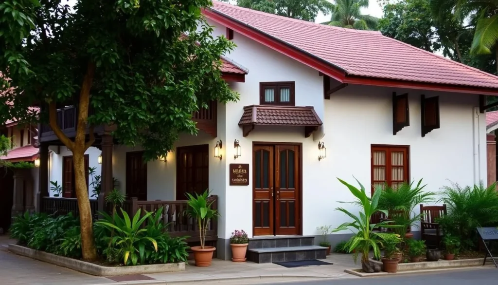 A comfortable guesthouse in Phonsavan with traditional Lao architectural elements