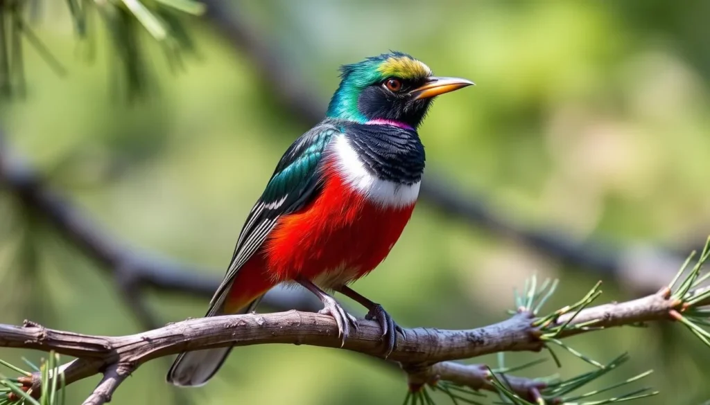 A mountain trogon (Trogon mexicanus) perched on a branch in Basaseachic Falls National Park